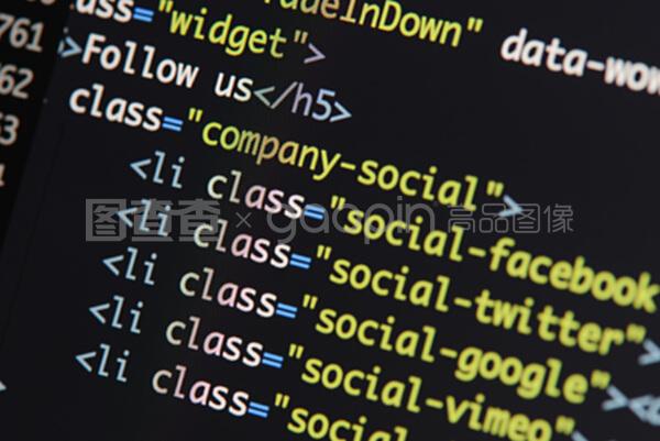 真正的HTML代碼開發屏幕 編程工作流與計算機網絡技術開發